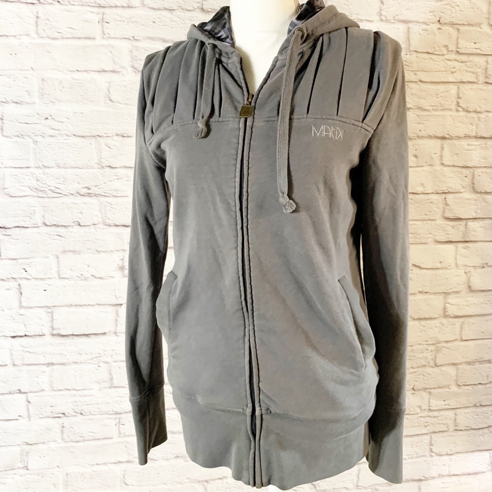 🌻 Womens MATIX grey JACKET hoodie sz Large